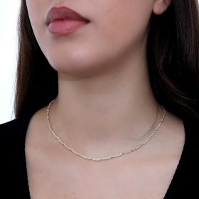 Περιδέραιο Χρυσός Κ14 με Λευκά Ζιργκόν SKU-56828