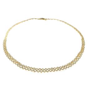 Γυναικείο Κολιέ Χρυσός Κ14 με Λευκά Ζιργκόν SKU-56840