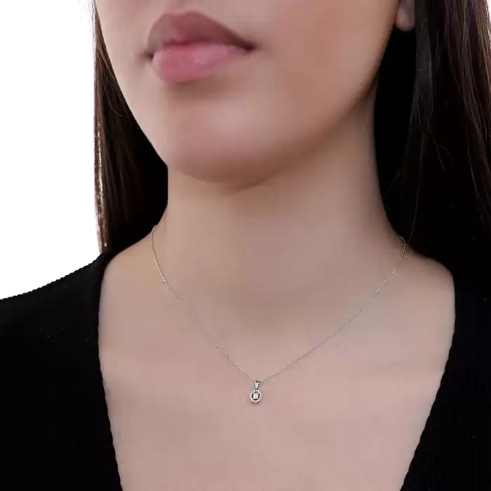 Κολιέ DiamondJools Λευκόχρυσος Κ18 με Διαμάντια SKU-56908