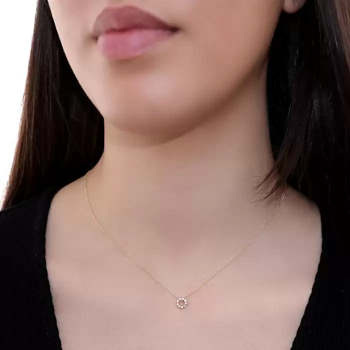 Κολιέ DiamondJools Κύκλος Χρυσός Κ18 με Διαμάντια SKU-56909