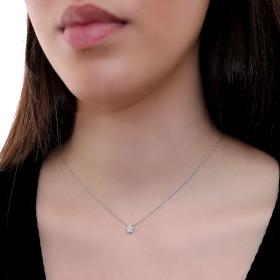 Κολιέ DiamondJools Λουλούδι Λευκόχρυσος Κ18 με Διαμάντια SKU-56978
