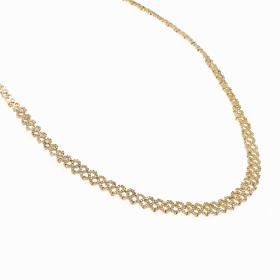 Γυναικείο Κολιέ Χρυσός Κ14 με Λευκά Ζιργκόν SKU-56840