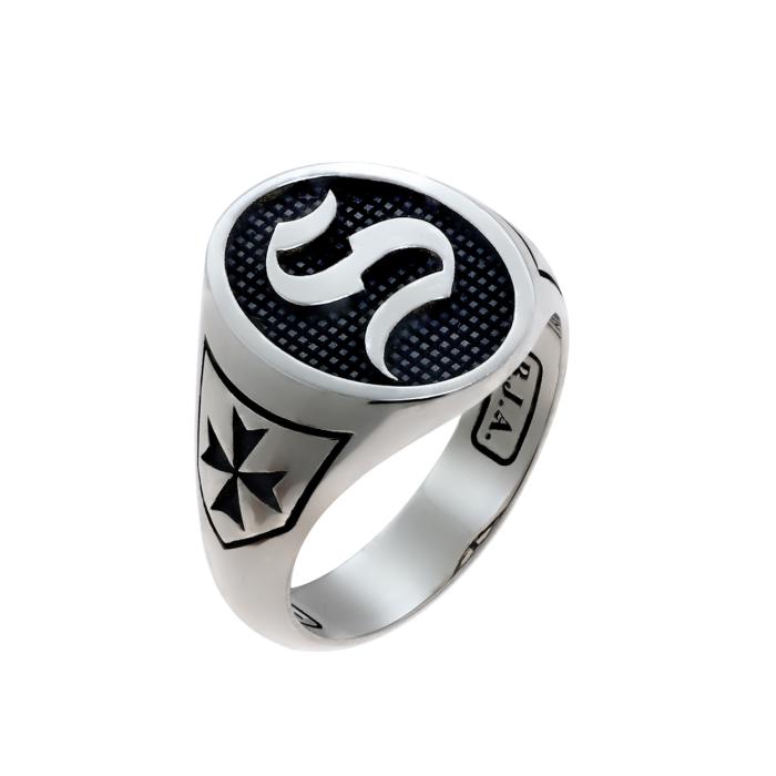 Δαχτυλίδι Ασήμι 925° με Μαύρο Πλατίνωμα