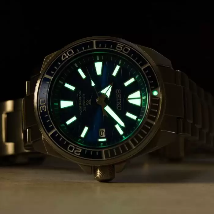 SEIKO Prospex Automatic Diver's Samurai Save The Ocean Silver Stainless Steel Bracelet 