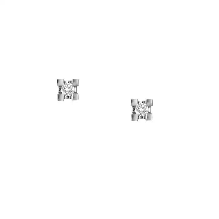 SKU-56565 / Σκουλαρίκια Λευκόχρυσος Κ18 με Διαμάντια
