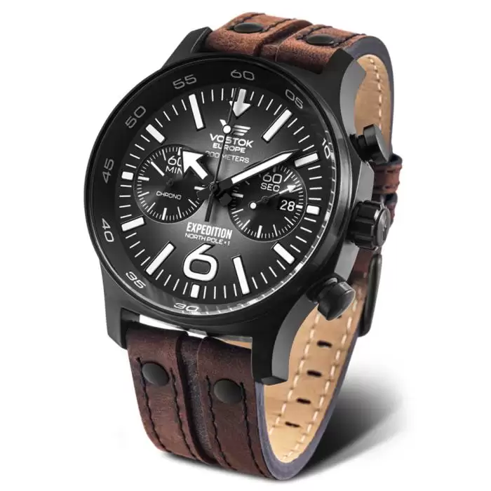 SKU-56746 / VOSTOK EUROPE Expedition North Pole Brown Leather Strap