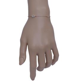 Βραχιόλι Ματάκι Ασήμι 925° με Ζιργκόν & Φίλντισι SKU-57834