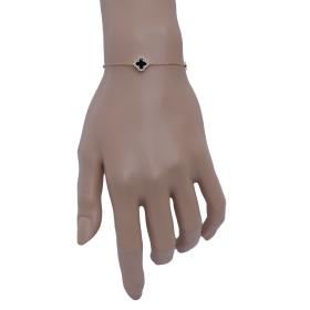 Βραχιόλι Σταυρός Ασήμι 925° με Ζιργκόν & Ροζ Επιχρύσωμα SKU-57839