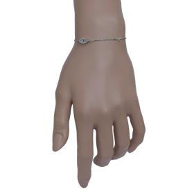 Βραχιόλι Ματάκι Ασήμι 925° με Ζιργκόν & Φίλντισι SKU-57852