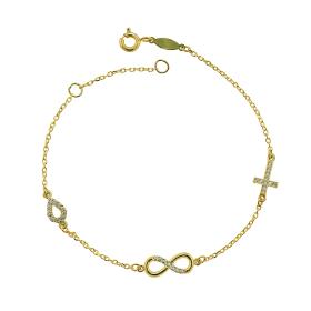 Βραχιόλι Άπειρο Ασήμι 925° με Λευκά Ζιργκόν SKU-57947