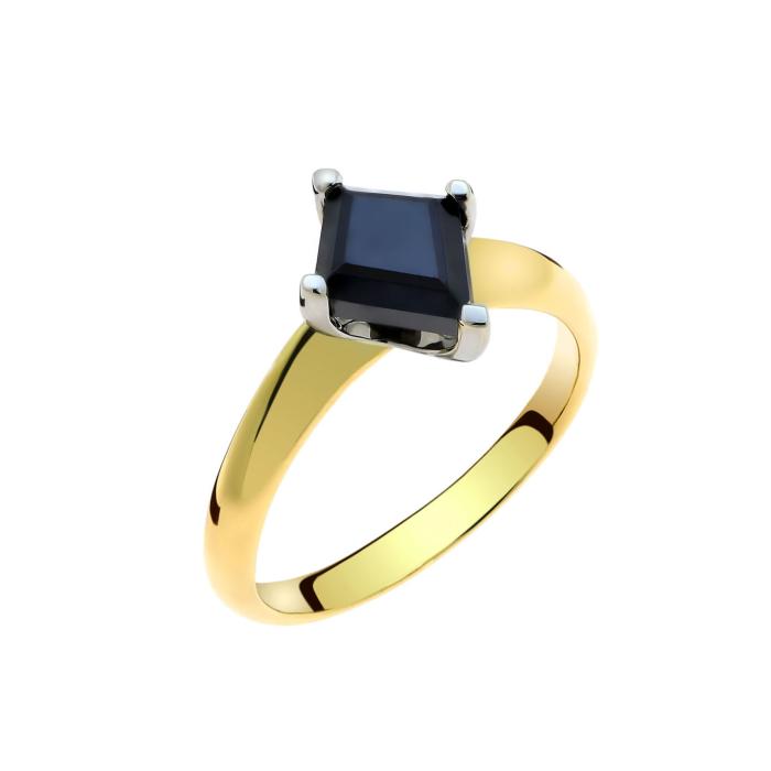 Δαχτυλίδι Λευκόχρυσος & Χρυσός Κ18 με Μαύρο Διαμάντι SKU-57890