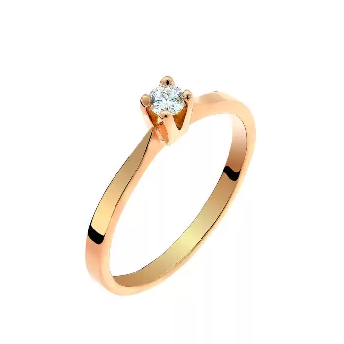 SKU-57666 / Δαχτυλίδι Μονόπετρο Ροζ Χρυσός Κ18 με Διαμάντι