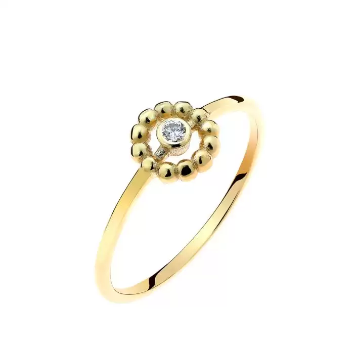 SKU-57237 / Δαχτυλίδι Χρυσός Κ14 με Διαμάντι