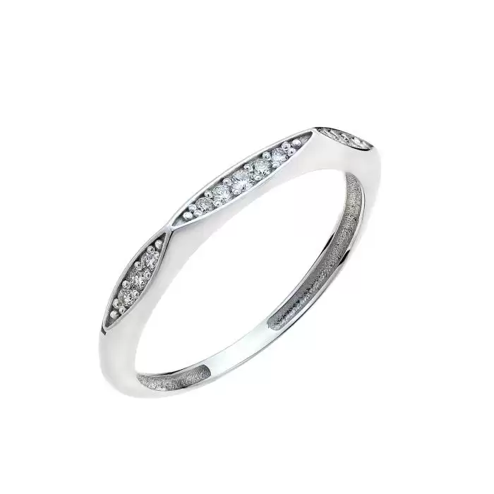 SKU-57239 / Δαχτυλίδι Λευκόχρυσος Κ14 με Διαμάντια