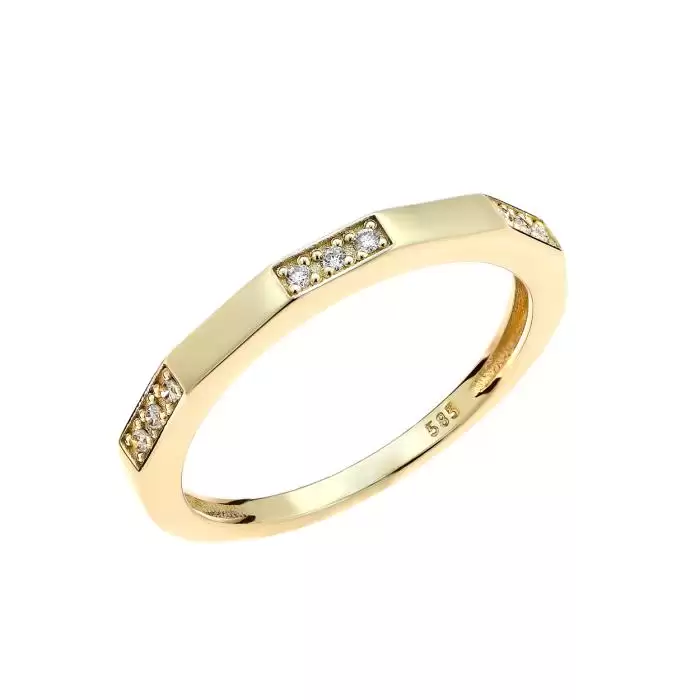 SKU-57241 / Δαχτυλίδι Χρυσός Κ14 με Διαμάντια