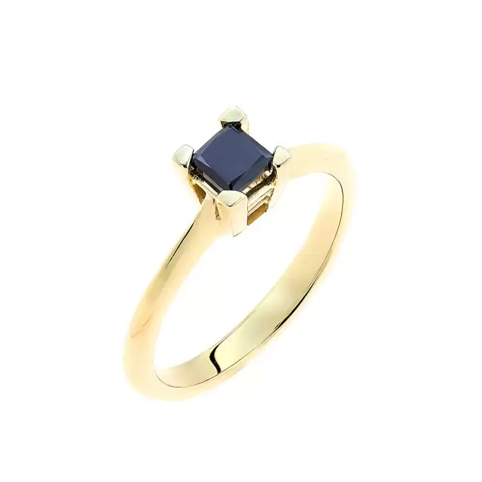SKU-57353 / Δαχτυλίδι Χρυσός Κ14 με Μαύρο Διαμάντι