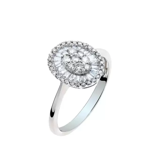 SKU-57789 / Δαχτυλίδι Λευκόχρυσος Κ18 με Διαμάντια