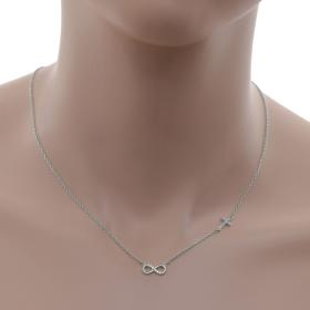 Κολιέ Άπειρο Ασήμι 925° με Ζιργκόν & Λευκό Πλατίνωμα SKU-57941