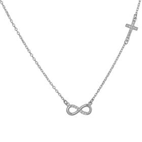 Κολιέ Άπειρο Ασήμι 925° με Ζιργκόν & Λευκό Πλατίνωμα SKU-57941