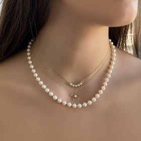 Κλασικό Κολιέ Χρυσός Κ14 με Μαργαριτάρια SKU-57455