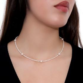 Γυναικείο Κολιέ Χρυσός Κ14 με Μαργαριτάρια SKU-57453