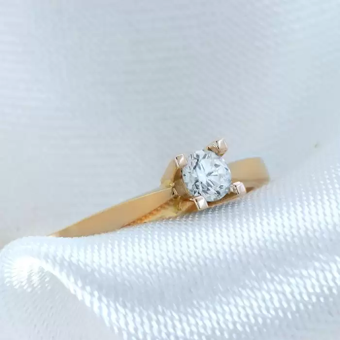SKU-57666 / Δαχτυλίδι Μονόπετρο Ροζ Χρυσός Κ18 με Διαμάντι