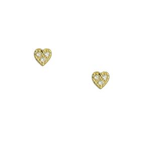 Σκουλαρίκια Καρδιά Χρυσός Κ9 με Ζιργκόν