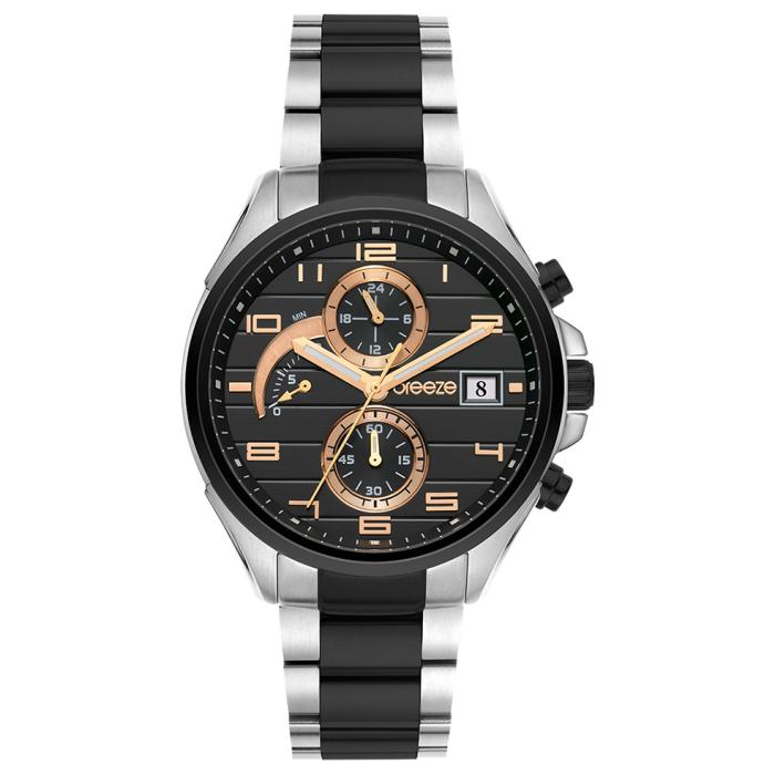 SKU-58424 / BREEZE Nocturna Chronograph Two Tone Stainless Steel Bracelet