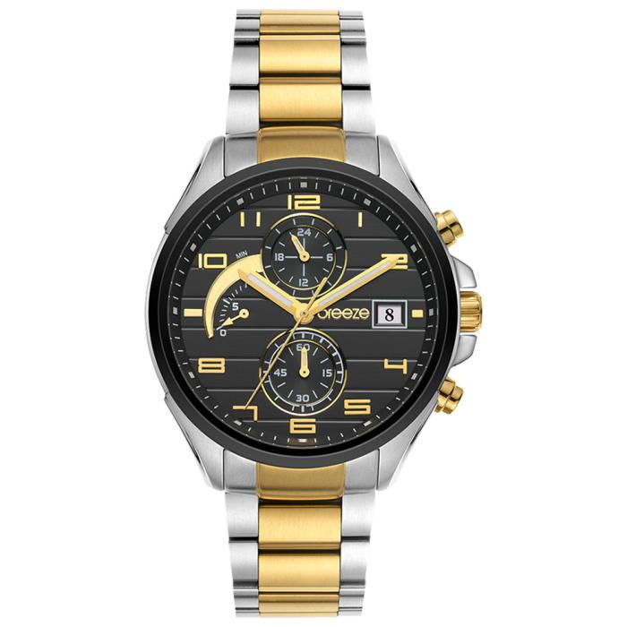 SKU-58427 / BREEZE Nocturna Chronograph Two Tone Stainless Steel Bracelet