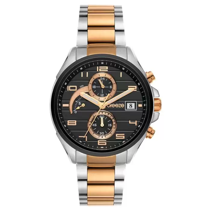 SKU-58429 / BREEZE Nocturna Chronograph Two Tone Stainless Steel Bracelet