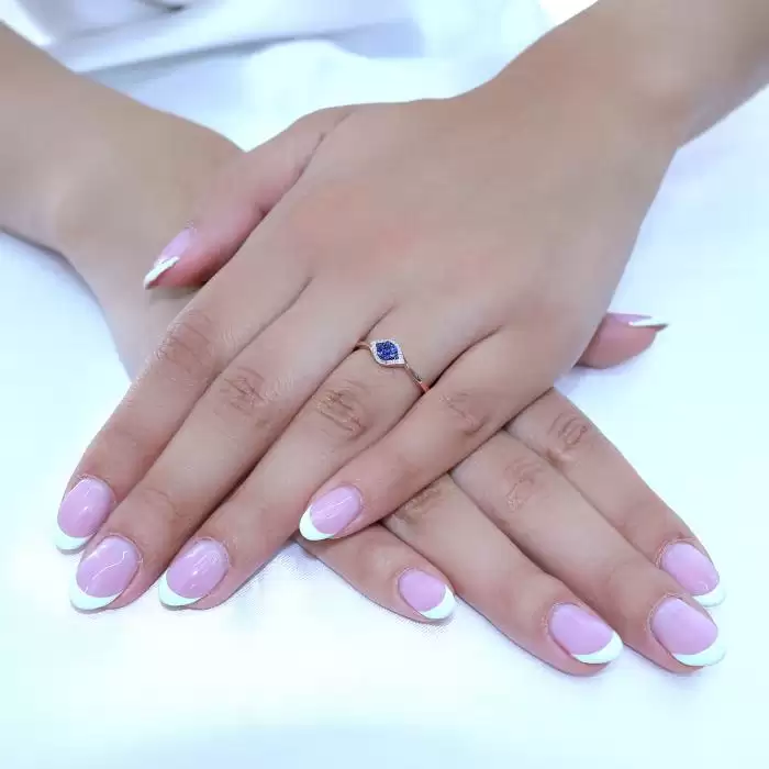 Δαχτυλίδι Ροζ Χρυσός Κ14 με Ζαφείρια & Διαμάντια
