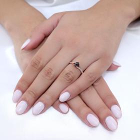 Δαχτυλίδι Ροζ Χρυσός Κ18 με Μαύρο Διαμάντι & Λευκά Διαμάντια Δαχτυλίδια