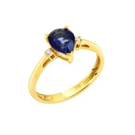 Δαχτυλίδι Χρυσός Κ18 με Treated Sapphire & Διαμάντια SKU-58850