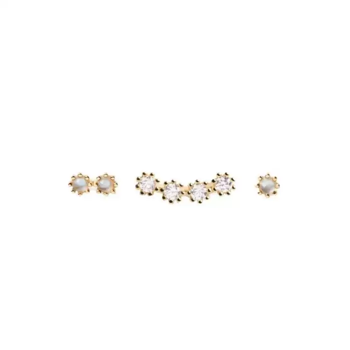 SKU-58371 / Σκουλαρίκια Κρεμαστά PDPAOLA Ocean Gold Ασήμι 925° με Ζιργκόν