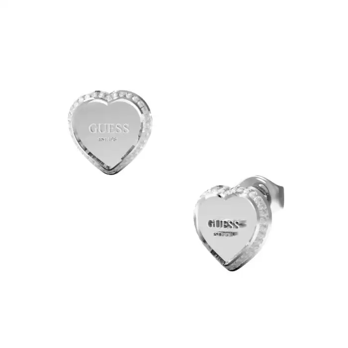 SKU-58475 / Σκουλαρίκια Guess Fine Heart Ανοξείδωτο Ατσάλι με Ζιργκόν