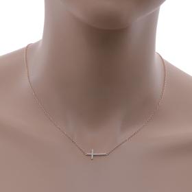 Κολιέ Σταυρός Ασήμι 925° με Λευκά Ζιργκόν SKU-58134