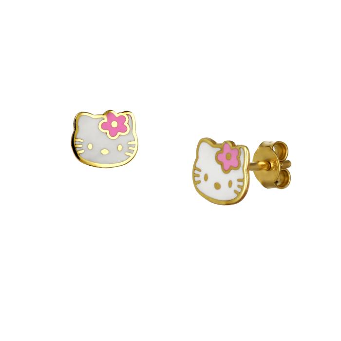 Παιδικά Σκουλαρίκια Hello Kitty Χρυσός Κ9