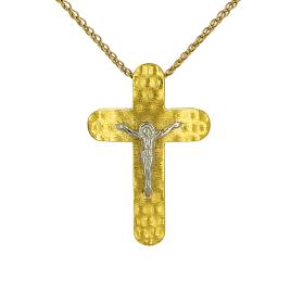 Σταυρός Λευκόχρυσος & Χρυσός Κ14 SKU-58872