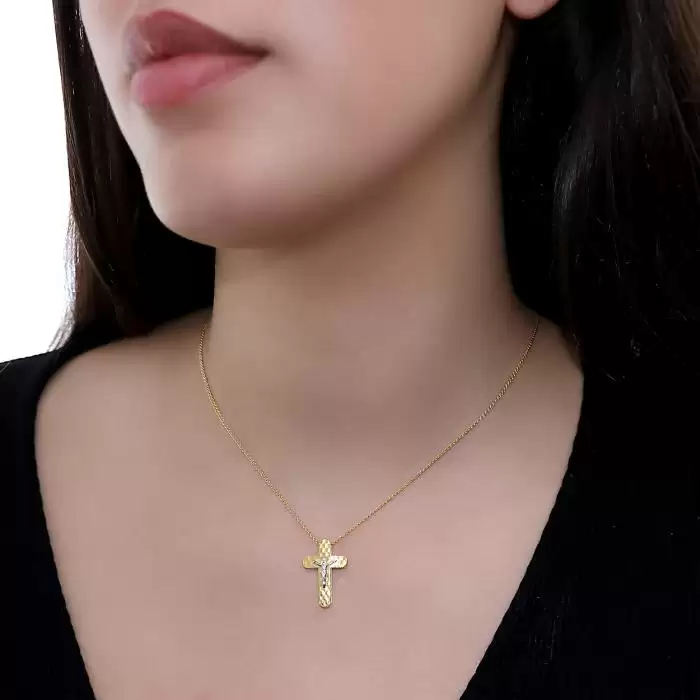 Σταυρός Λευκόχρυσος & Χρυσός Κ14 SKU-58872