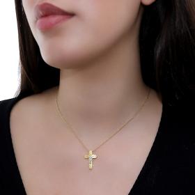 Σταυρός Λευκόχρυσος & Χρυσός Κ14 SKU-58872