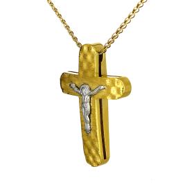 Σταυρός Λευκόχρυσος & Χρυσός Κ14 SKU-58872