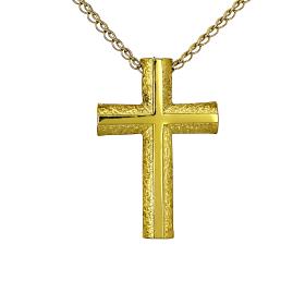 Ανδρικός και Γυναικείος Σταυρός Χρυσός Κ14 SKU-58873