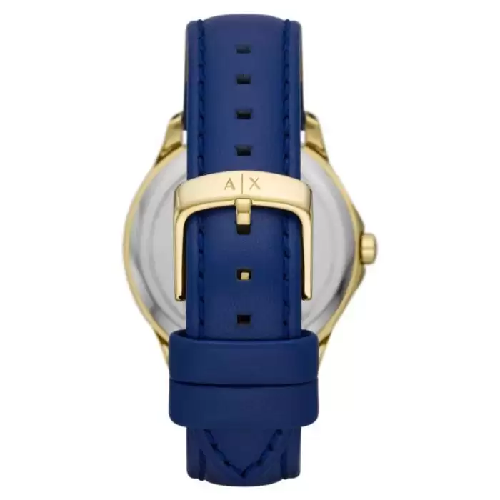 SKU-59827 / ARMANI EXCHANGE Hampton Crystals Blue Leather Strap & Gift Box Set Bracelet