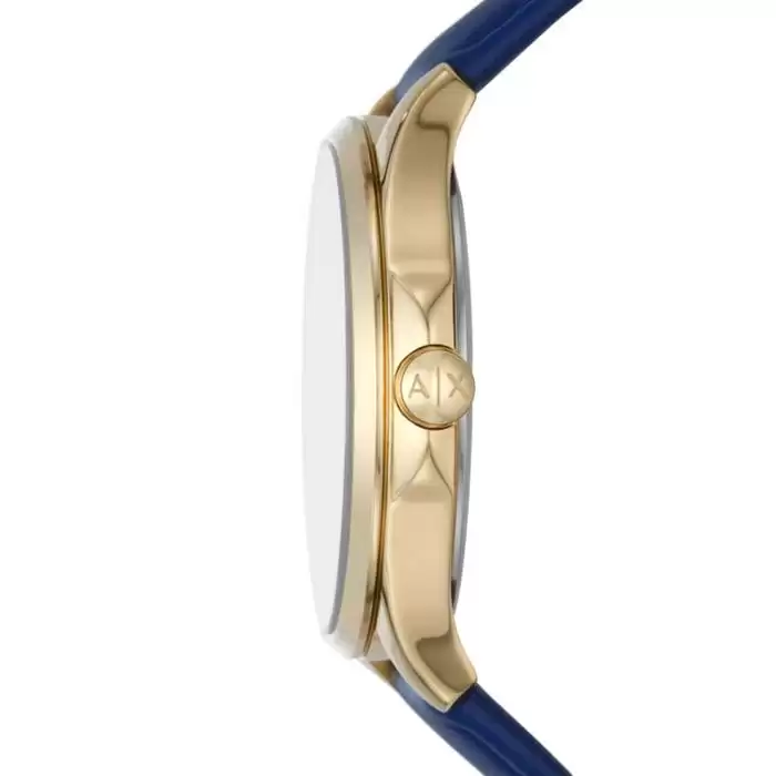 SKU-59827 / ARMANI EXCHANGE Hampton Crystals Blue Leather Strap & Gift Box Set Bracelet