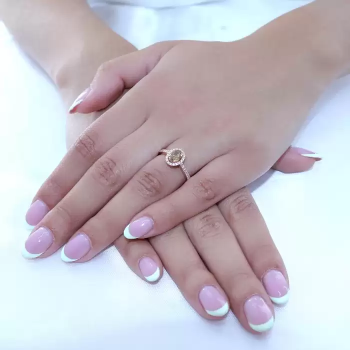 SKU-59426 / Δαχτυλίδι Ροζ Χρυσός Κ18 με Κίτρινο Διαμάντι