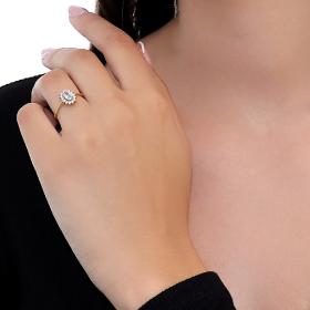 Δαχτυλίδι Ροζέτα Χρυσός Κ9 με Λευκά Ζιργκόν SKU-59595