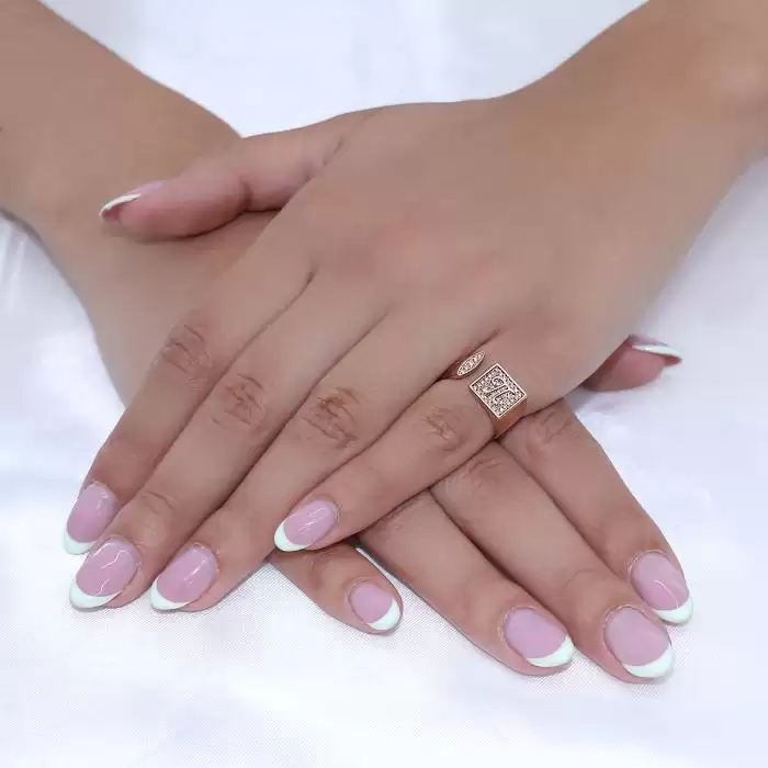 Δαχτυλίδι Σεβαλιέ Μονόγραμμα Ροζ Χρυσός Κ14 με Διαμάντια
