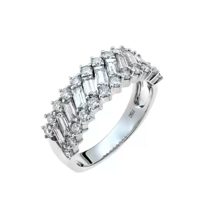 SKU-59816 / Δαχτυλίδι Σειρέ Λευκόχρυσος Κ18 με Διαμάντια