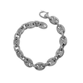 Βραχιόλι Αλυσίδα Ασήμι 925° με Λευκά Ζιργκόν SKU-59305