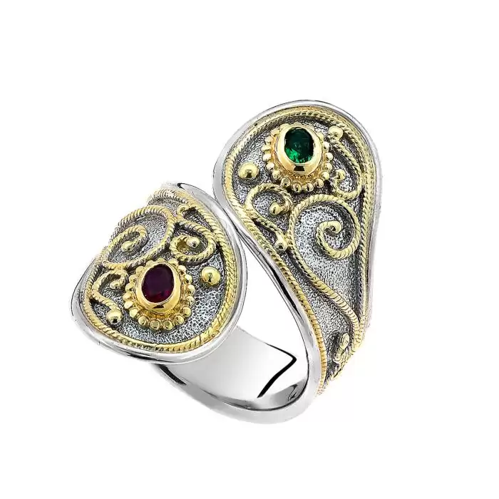 SKU-59987 / Δαχτυλίδι Βυζαντινό Στυλ Ασήμι 925° με Ζιργκόν